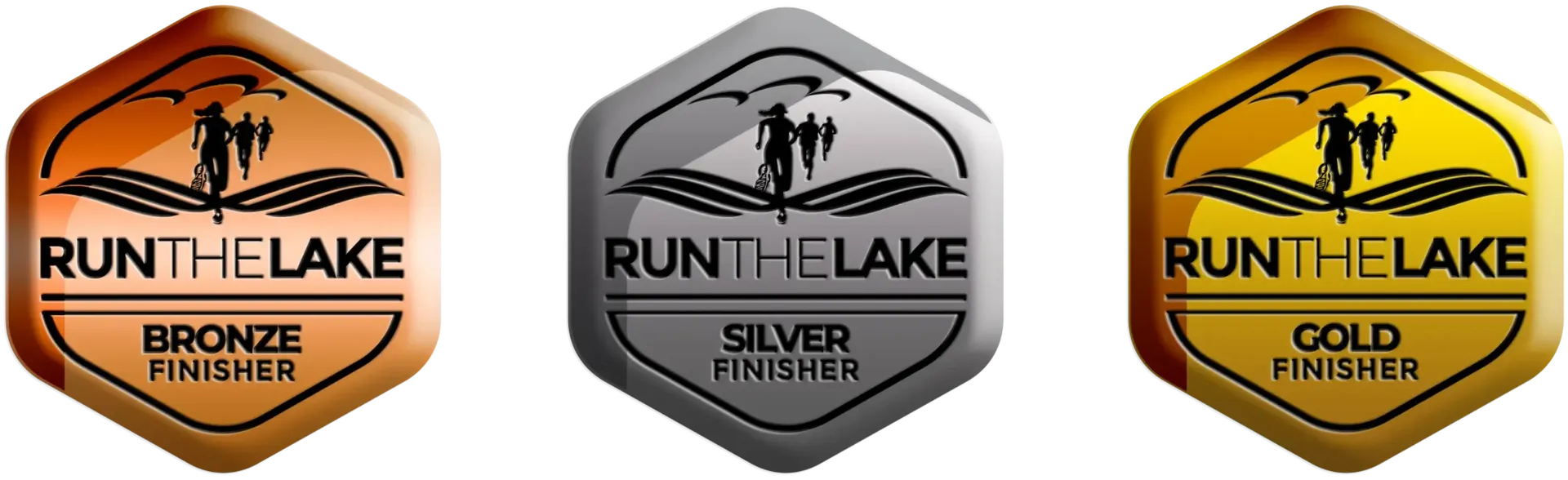 Drei Medallien: Bronze, Silber, Gold