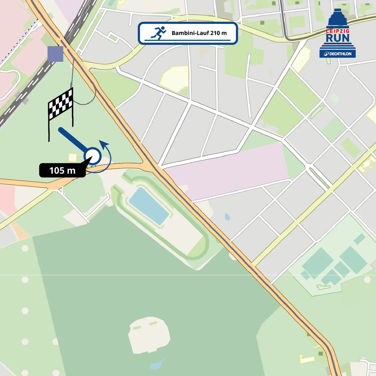 Übersicht der Strecke des Bambini Laufs