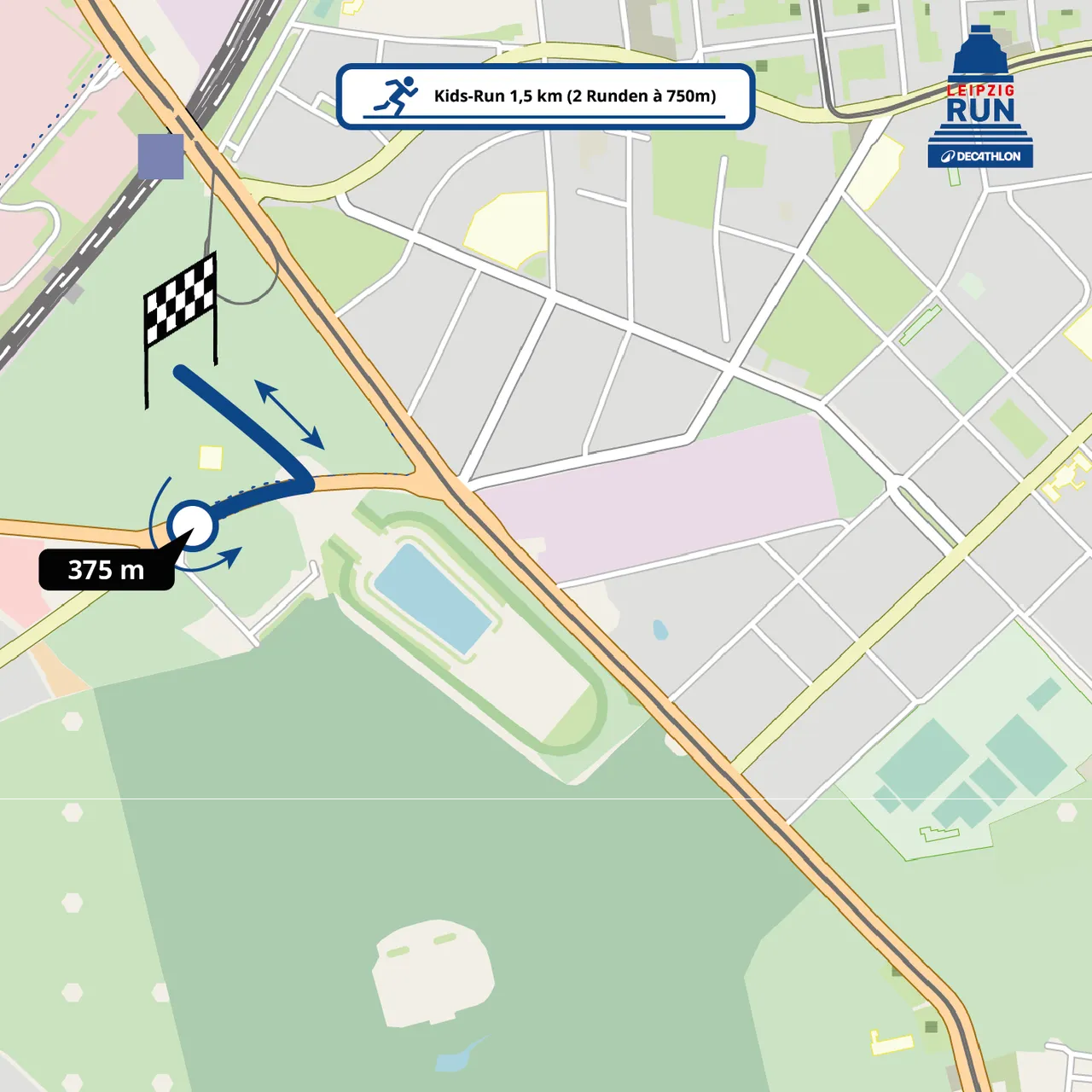 Übersicht der Strecke des Kids Run