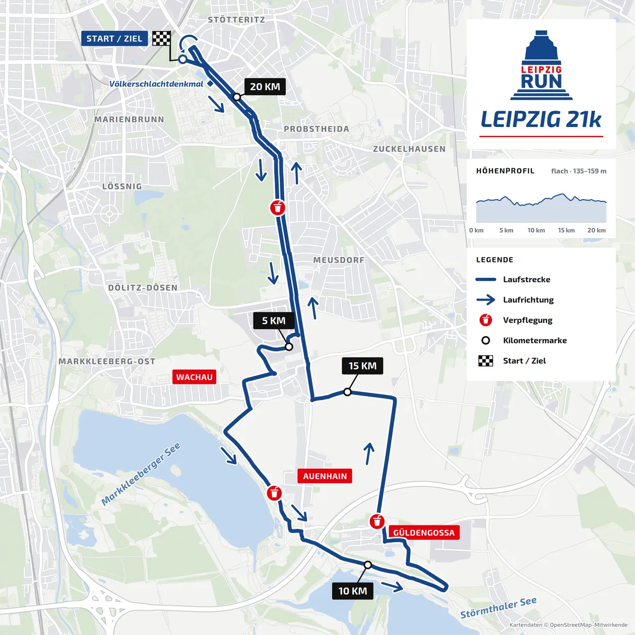 LEIPZIG RUN 2026 - Strecke 21k