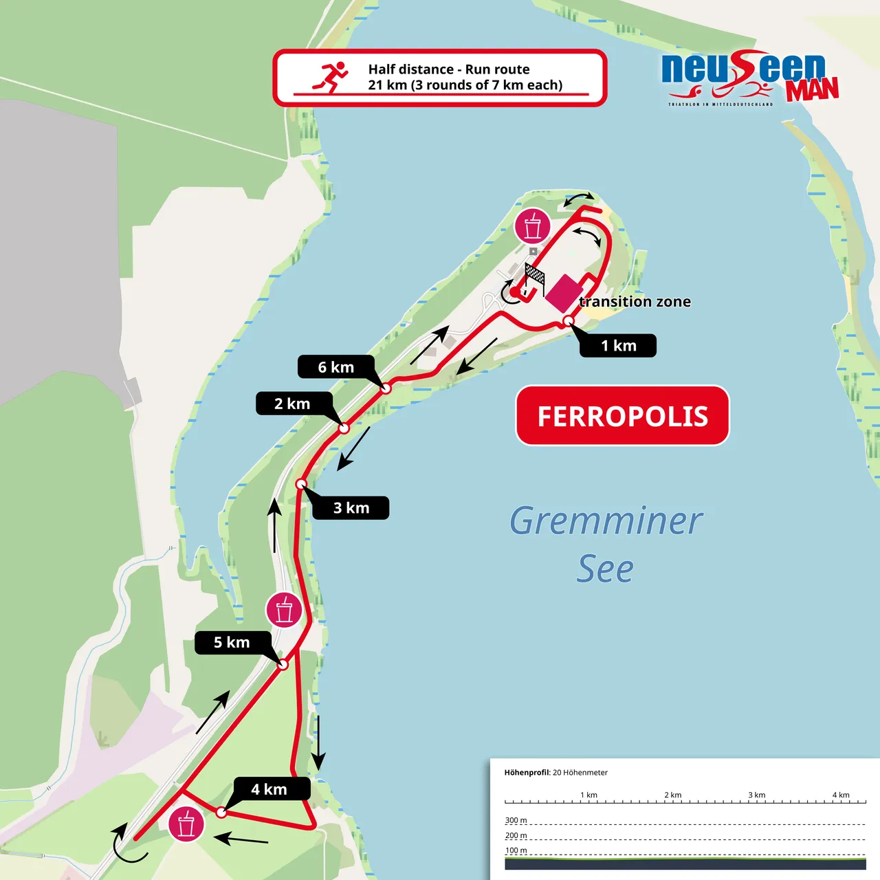 Plan für Lauf-Strecke der Halbdistanz