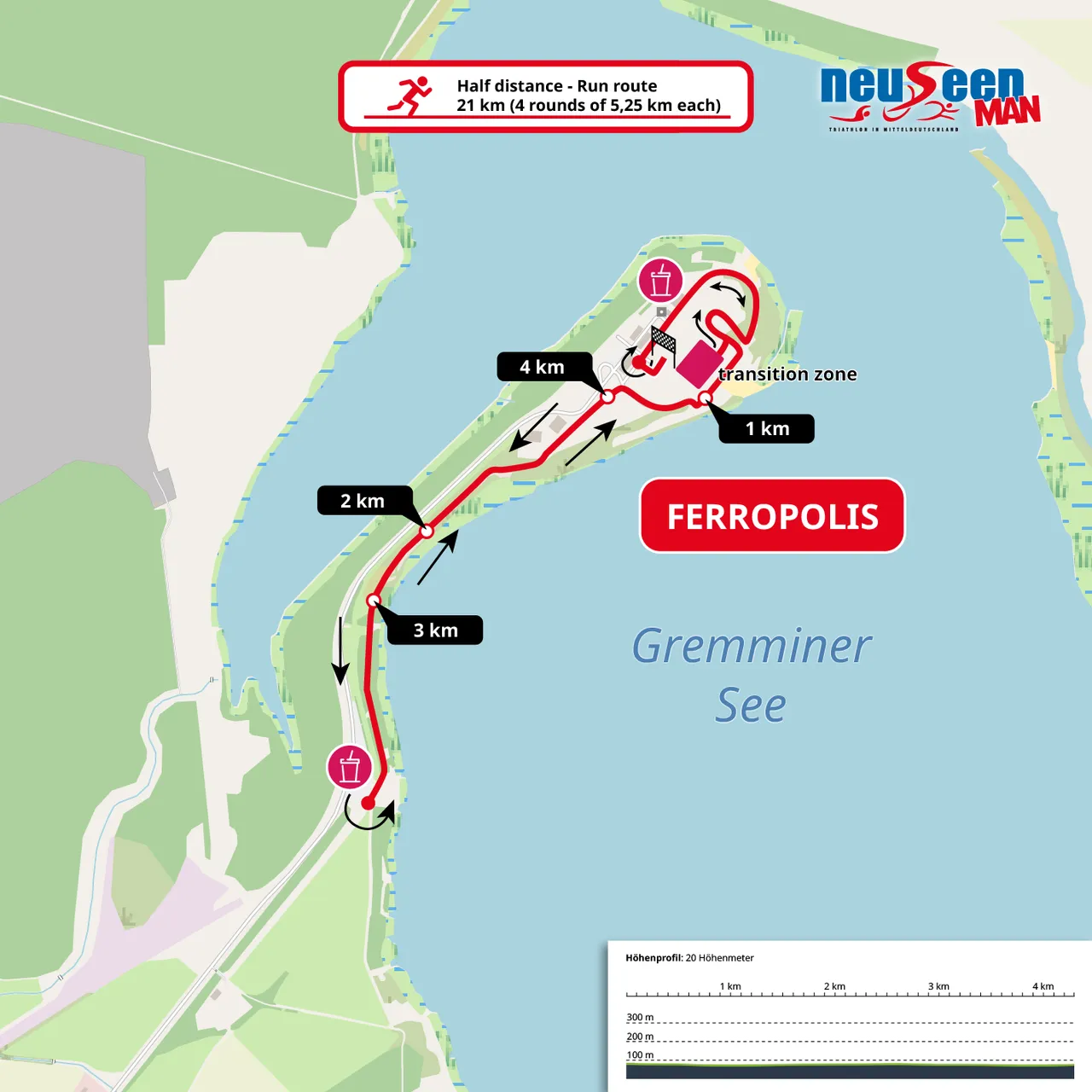 Plan für Lauf-Strecke der Halbdistanz